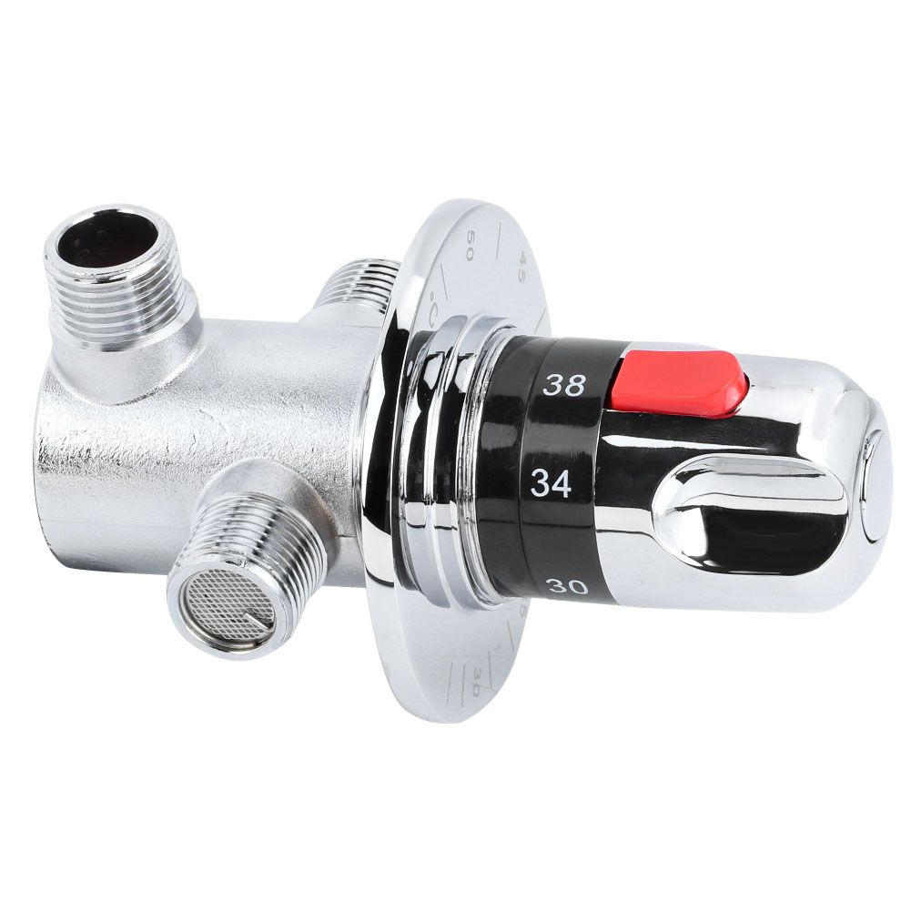 1pc Brass Thermostatic Hot/Cold Water Mixing Temperature Control Valve for view 5