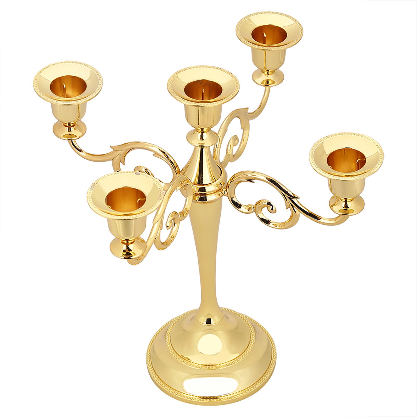 5 Arms Vintage Candlestick Metal Crafts Candle Holder Stand Wedding Party Home view 2