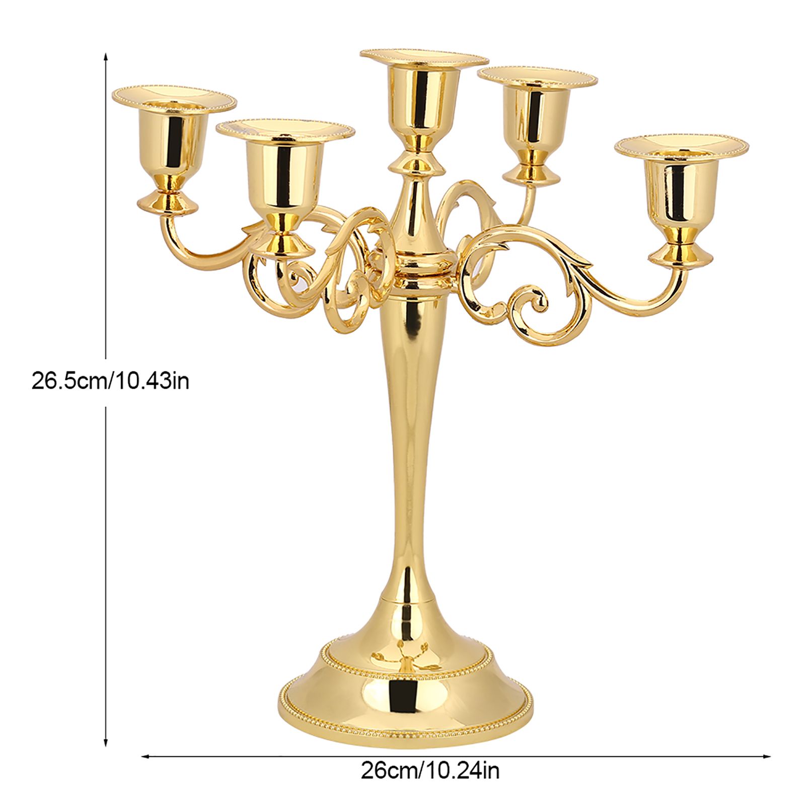 5 Arms Vintage Candlestick Metal Crafts Candle Holder Stand Wedding Party Home view 8