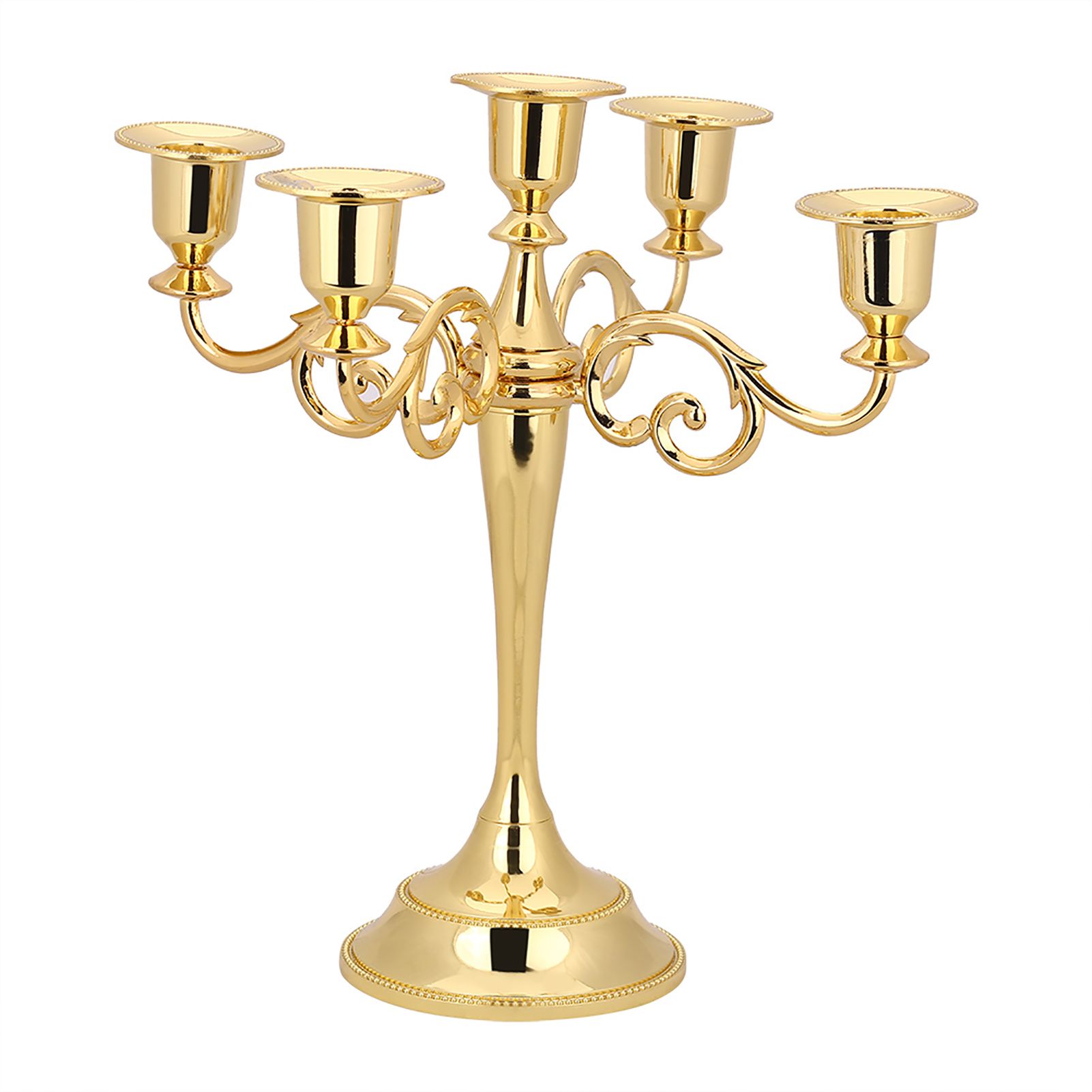 5 Arms Vintage Candlestick Metal Crafts Candle Holder Stand Wedding Party Home view 9