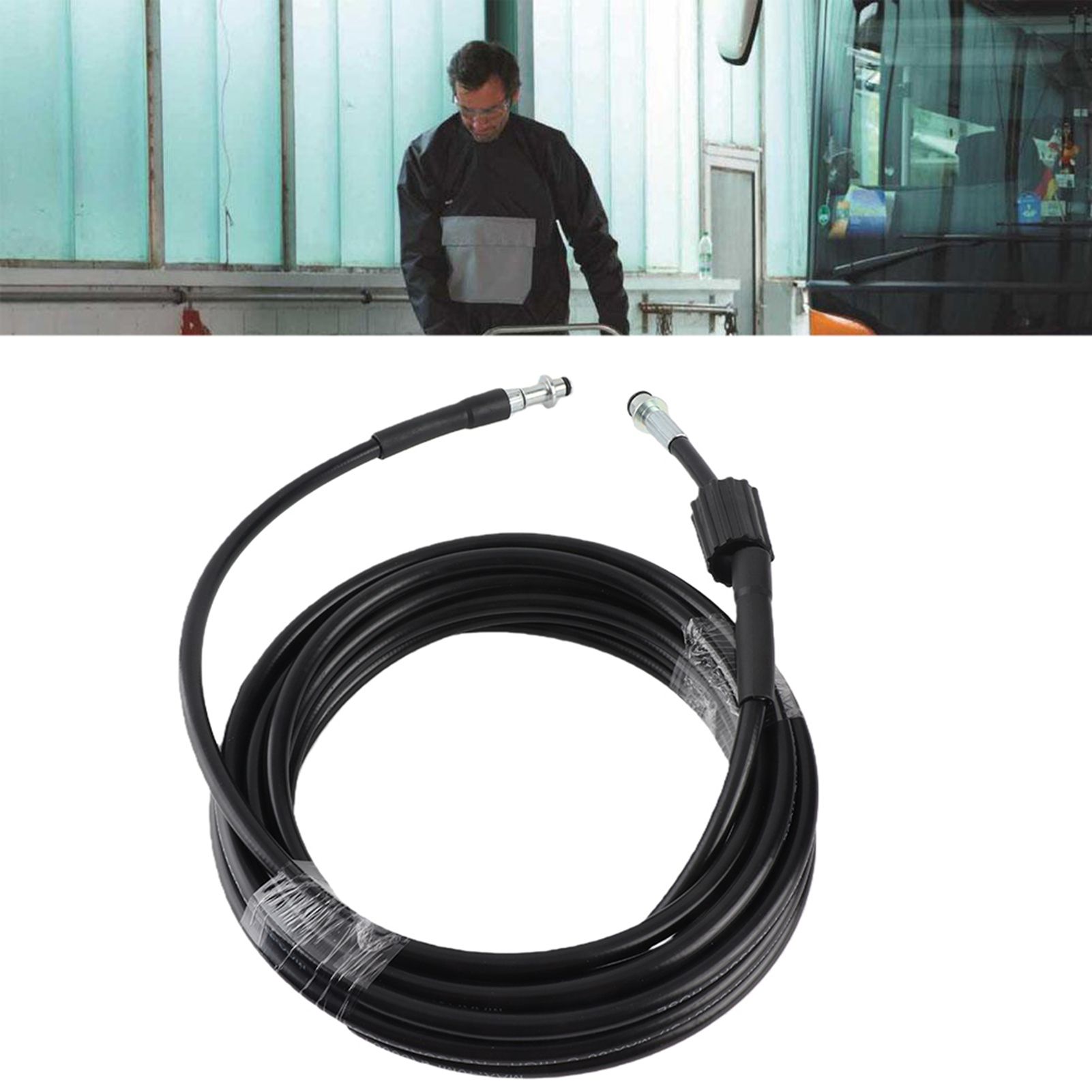 8M 5800PSI High Pressure Cleaning Cleaner Car Washing Replacement Hose Black Color