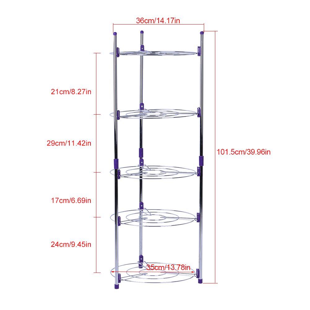 5 Tiers Home Kitchen Pans Pots Storage Rack Durable Metal Wire Shelving Organizer view 7