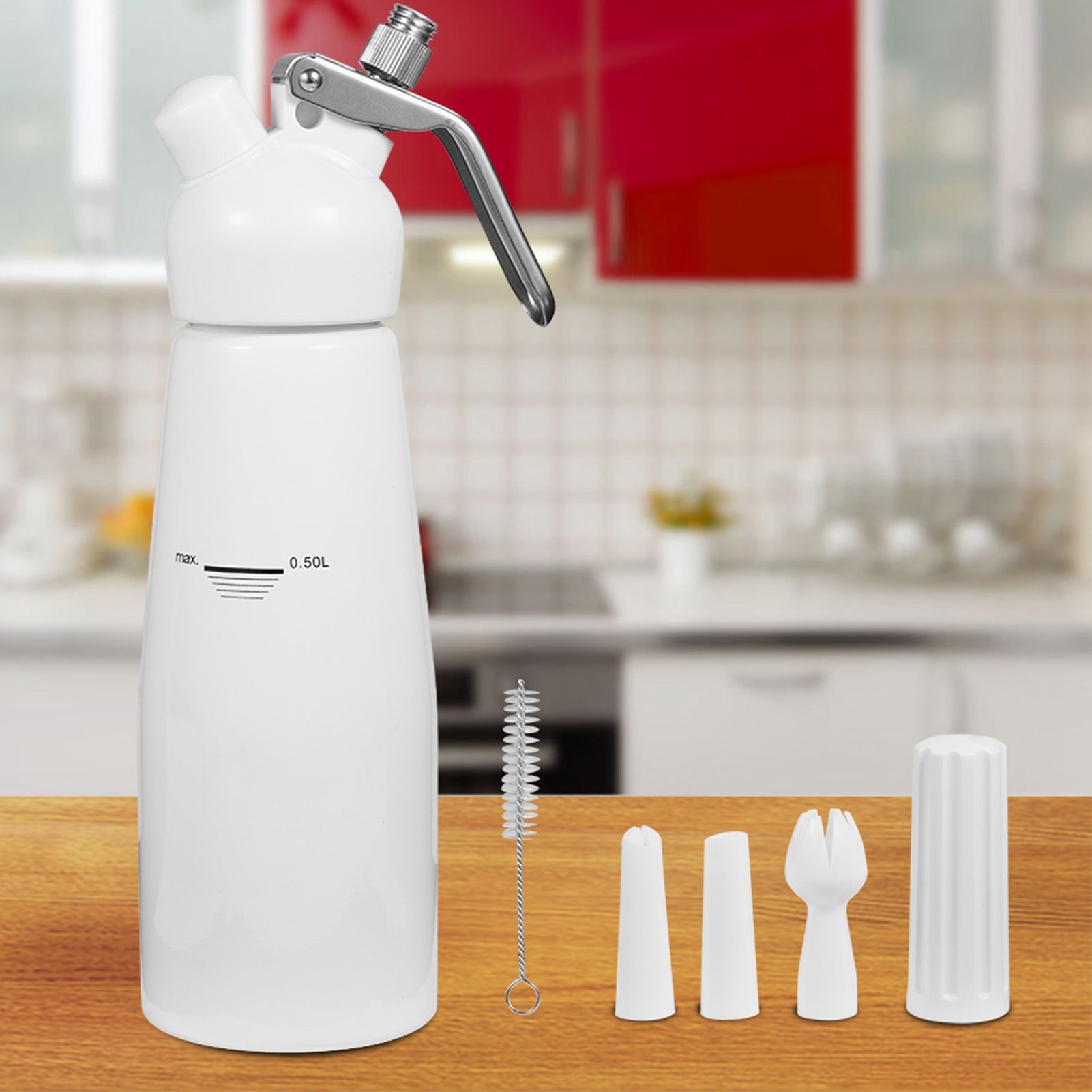 500mL Aluminum Whipped Dessert Cream Butter Dispenser Whipper Foam Maker with