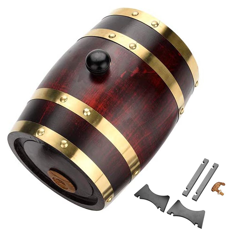 1.5L Vintage Wood Oak Timber Wine Barrel for Whiskey Rum Port view 2