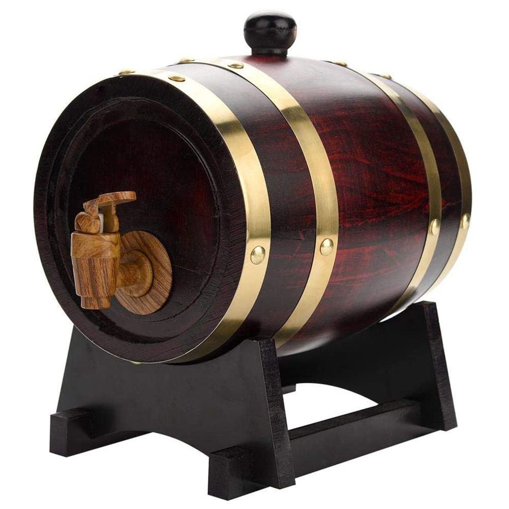 1.5L Vintage Wood Oak Timber Wine Barrel for Whiskey Rum Port view 6