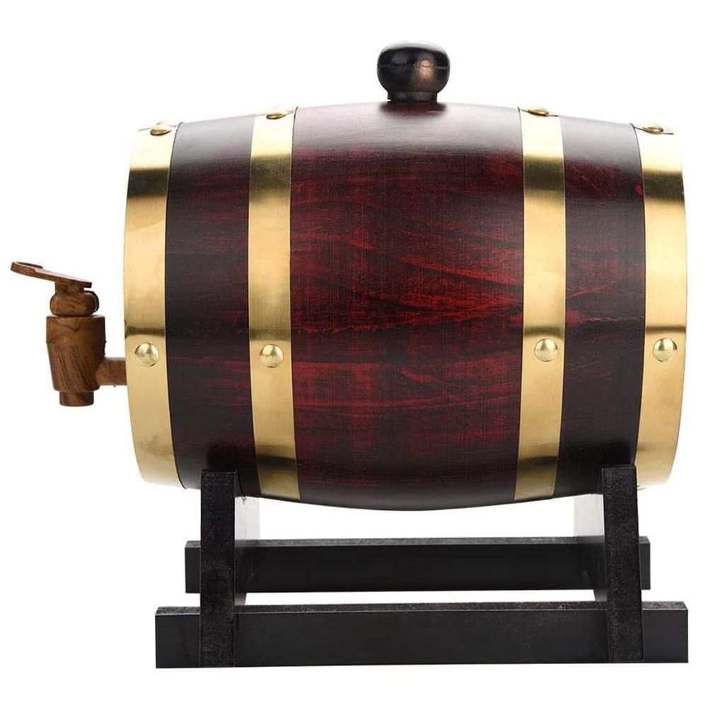1.5L Vintage Wood Oak Timber Wine Barrel for Whiskey Rum Port view 8