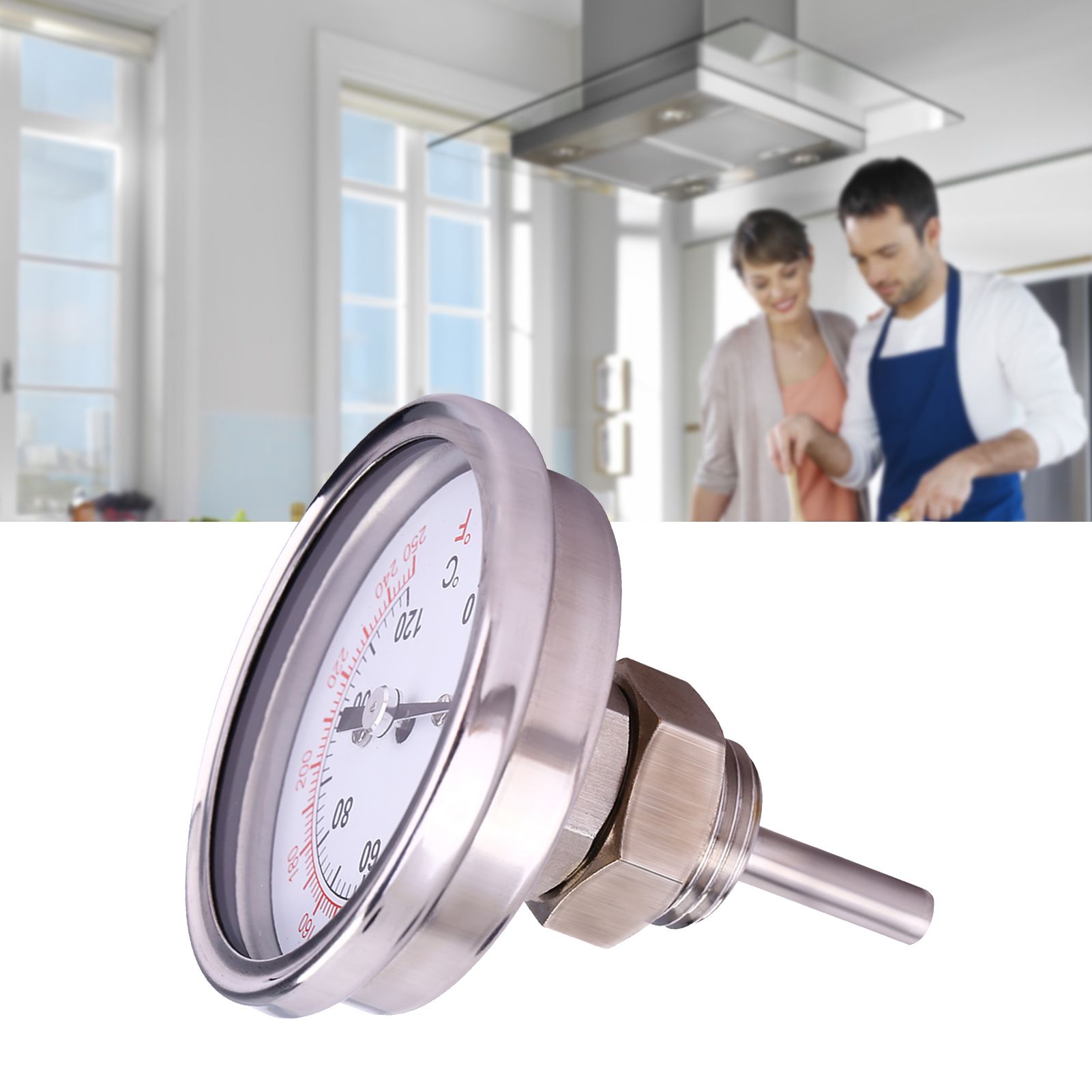 Stainless Steel 0℃-120℃ BBQ Grill Smoker Thermometer Temperature Meter Tester view 11