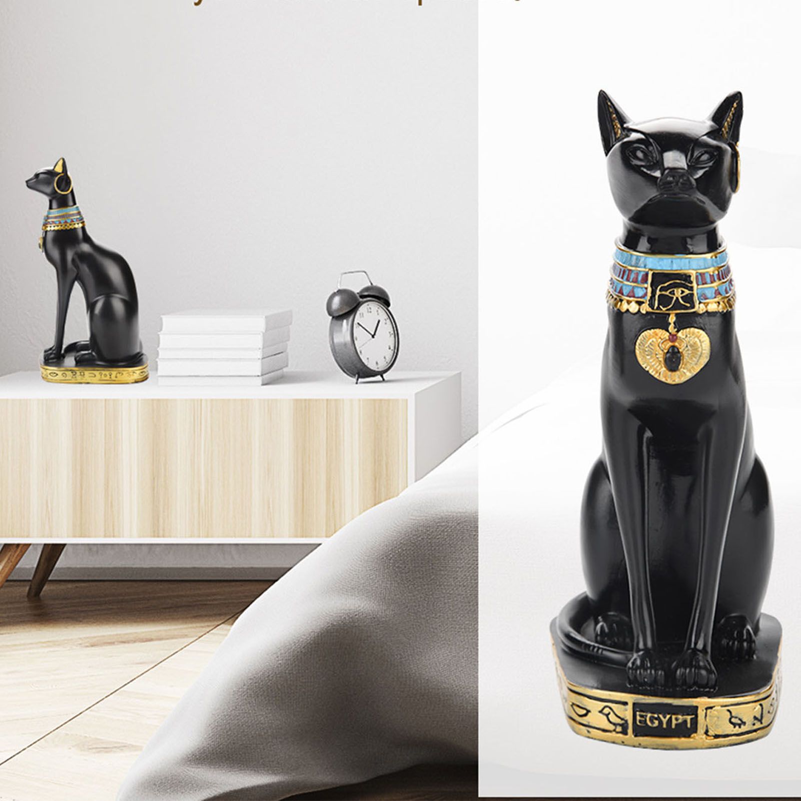 Egyptian Cat Resin Statue Figurine Household Room Ornament Crafts Gifts Home view 11