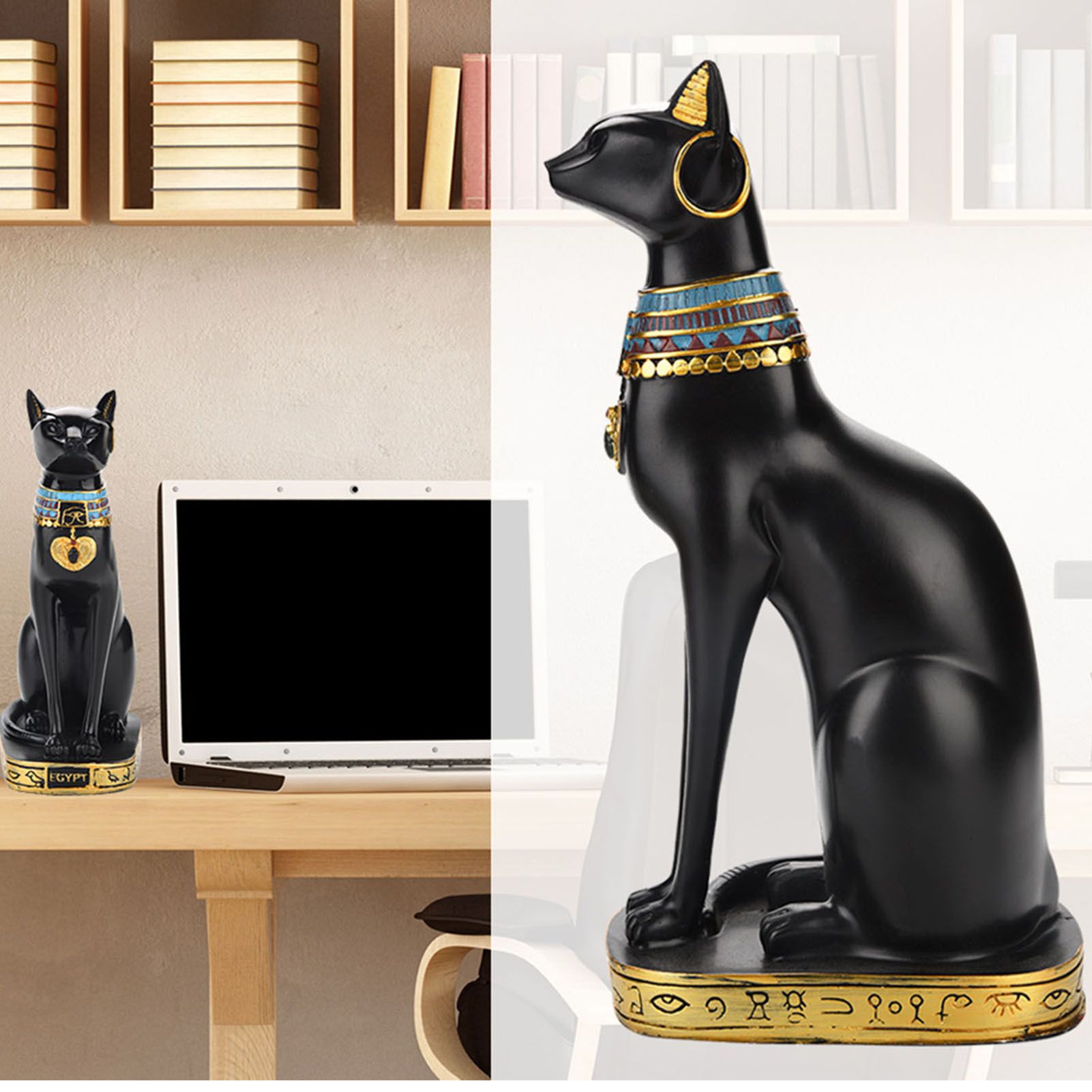 Egyptian Cat Resin Statue Figurine Household Room Ornament Crafts Gifts Home view 12