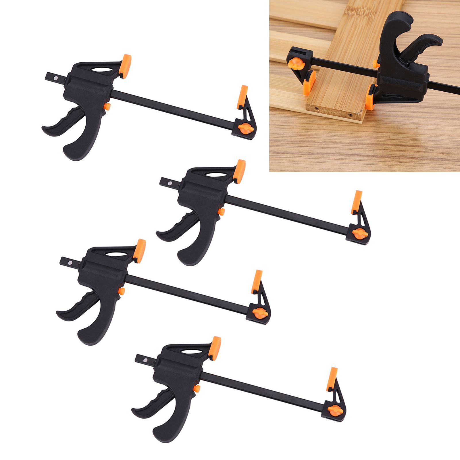 4pcs 4inch Bar F Clamps Clip Grip Quick Ratchet Release Woodworking DIY Hand view 11