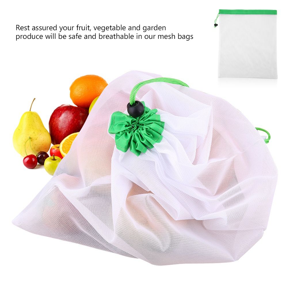 16Pcs Reusable Washable Vegetable Fruit Mesh Bags Storage Pouch with view 4