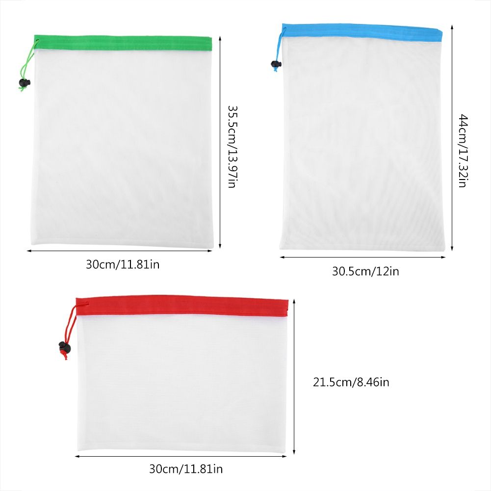 16Pcs Reusable Washable Vegetable Fruit Mesh Bags Storage Pouch with view 5