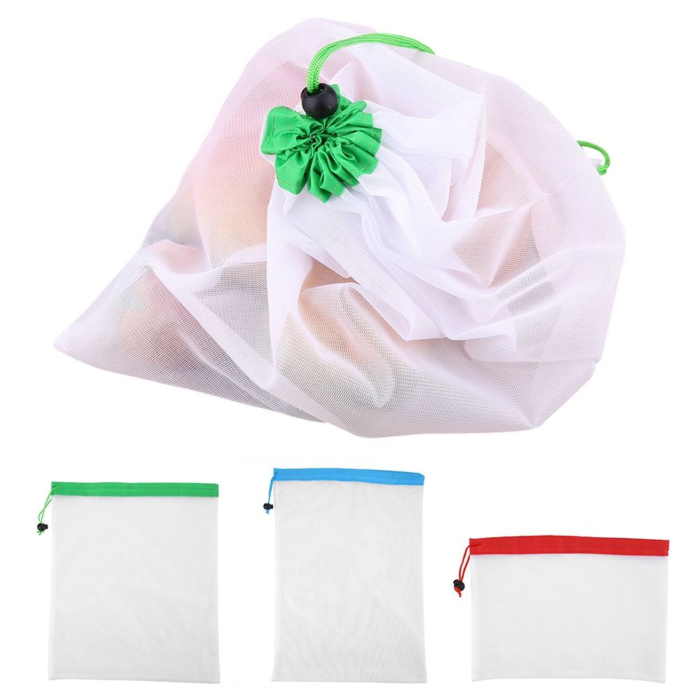 16Pcs Reusable Washable Vegetable Fruit Mesh Bags Storage Pouch with view 6
