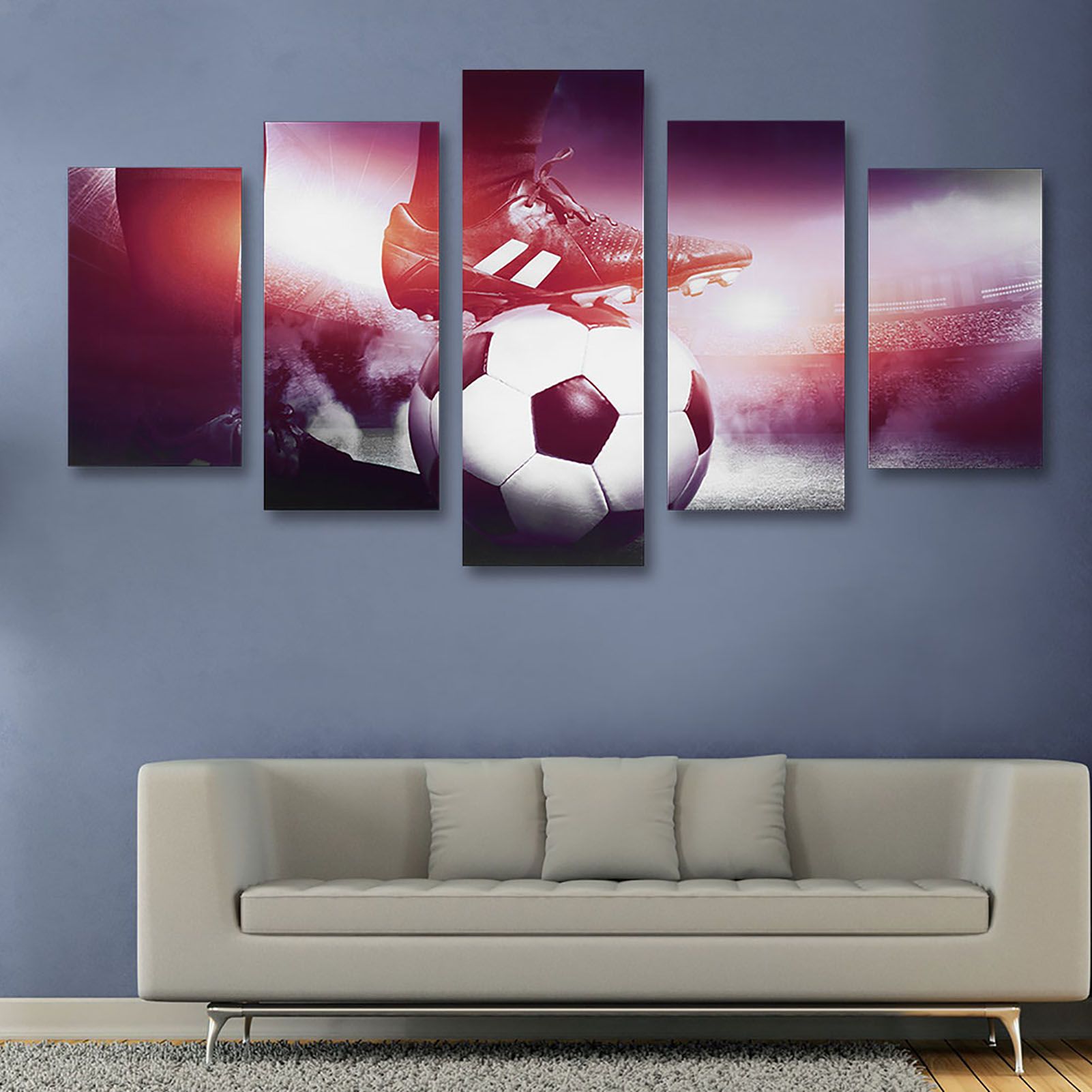 Football Sports Canvas Painting 5 Panels Printed Picture Wall Art Home Office view 3