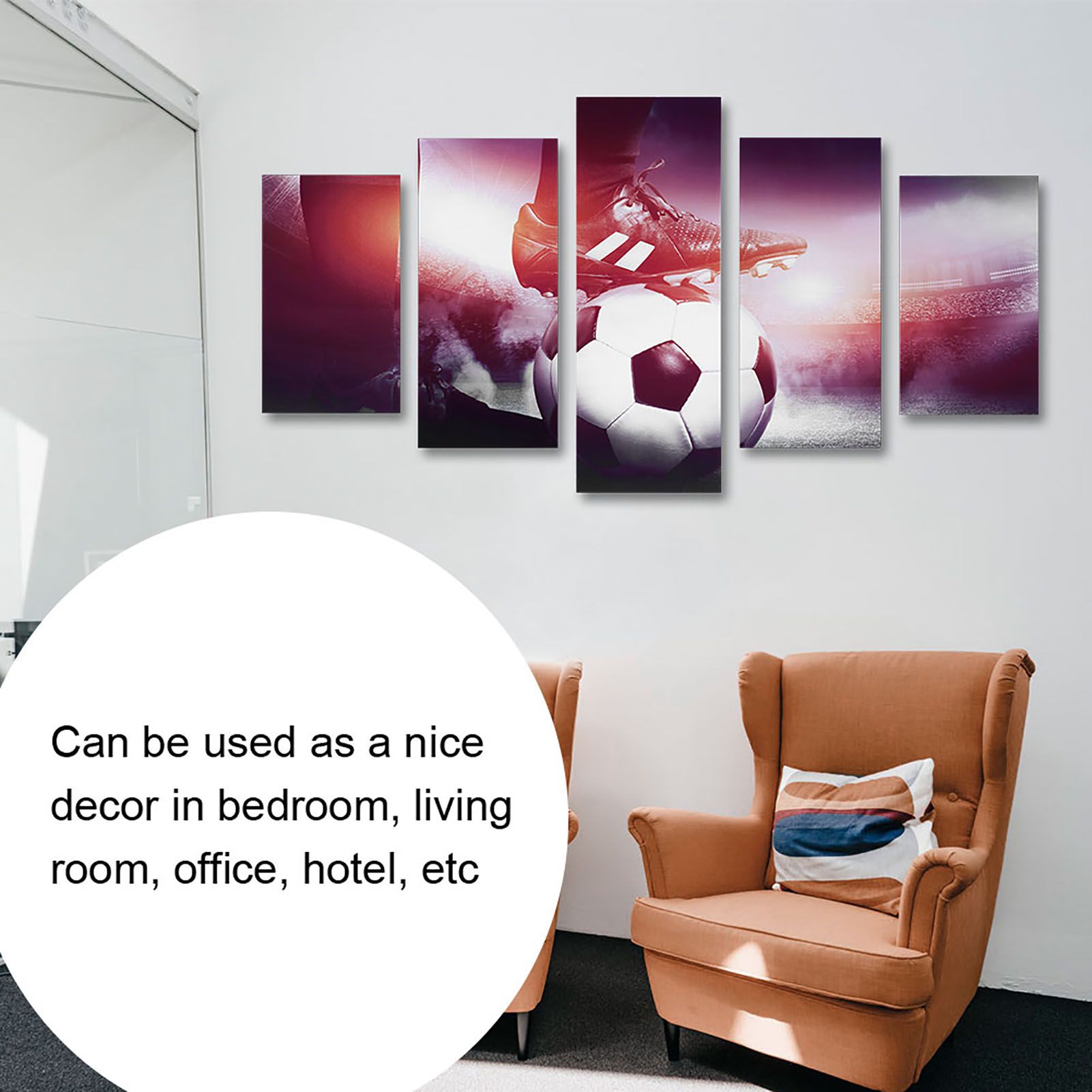 Football Sports Canvas Painting 5 Panels Printed Picture Wall Art Home Office view 5