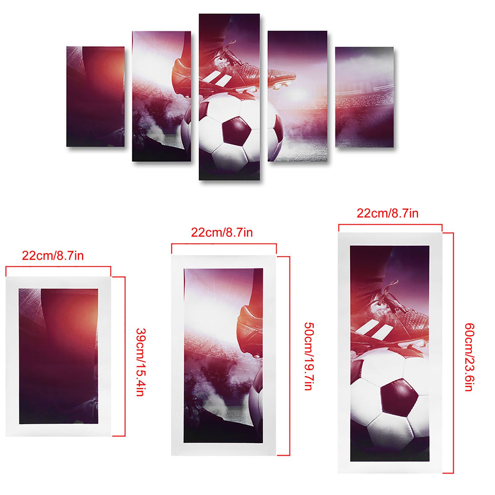 Football Sports Canvas Painting 5 Panels Printed Picture Wall Art Home Office view 9