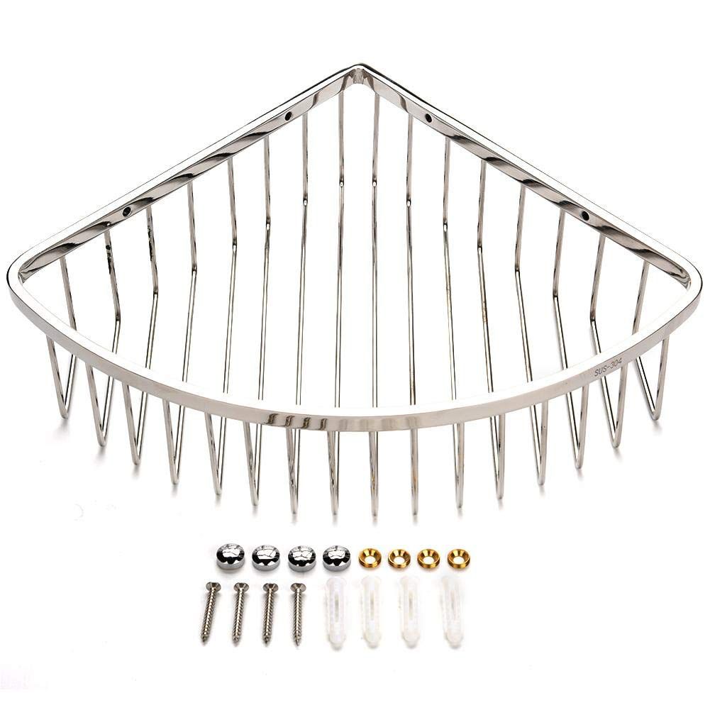 Stainless Steel Bathroom Shower Corner Basket Storage Shelf Wall Mounted view 2