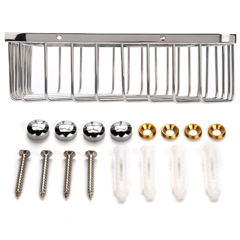 Stainless Steel Bathroom Shower Corner Basket Storage Shelf Wall Mounted view 6