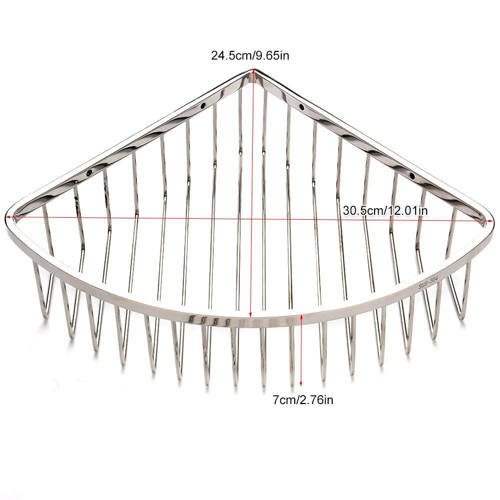 Stainless Steel Bathroom Shower Corner Basket Storage Shelf Wall Mounted view 11