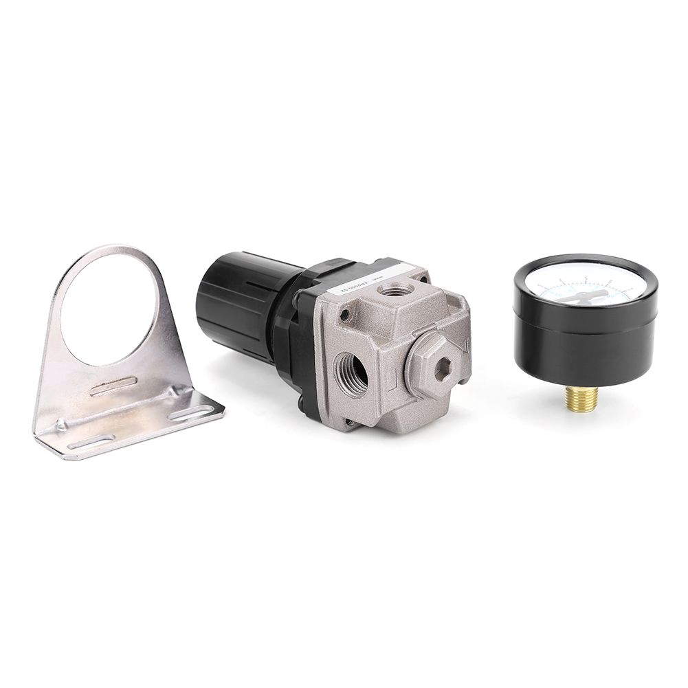 Pneumatic Regulator Adjustable Air Pressure Compressor Control Valve Gauge view 2