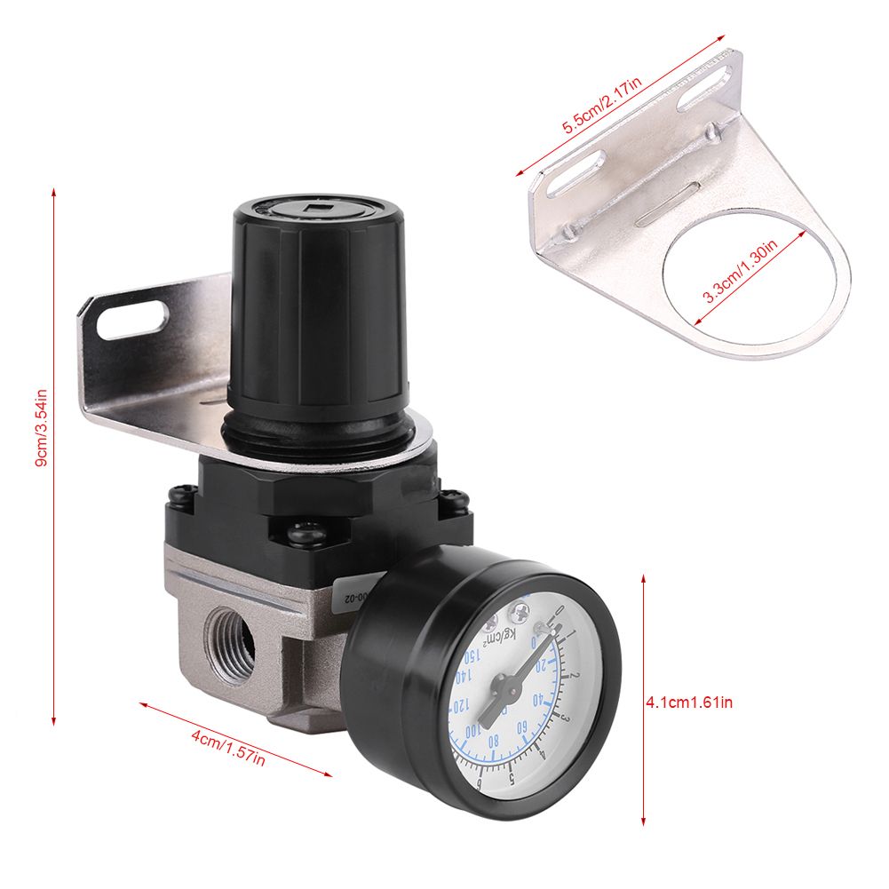 Pneumatic Regulator Adjustable Air Pressure Compressor Control Valve Gauge view 4