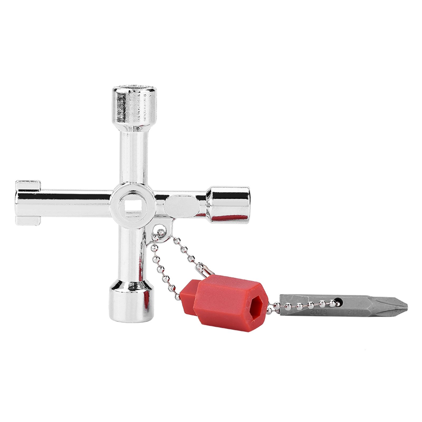 4 Way Multi functional Universal Cross Key with Bit Zinc Alloy Plumbers view 2