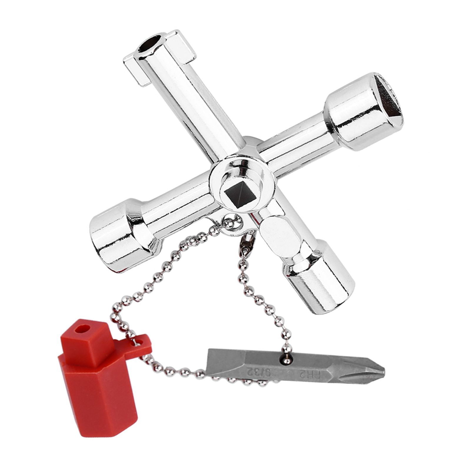 4 Way Multi functional Universal Cross Key with Bit Zinc Alloy Plumbers view 8