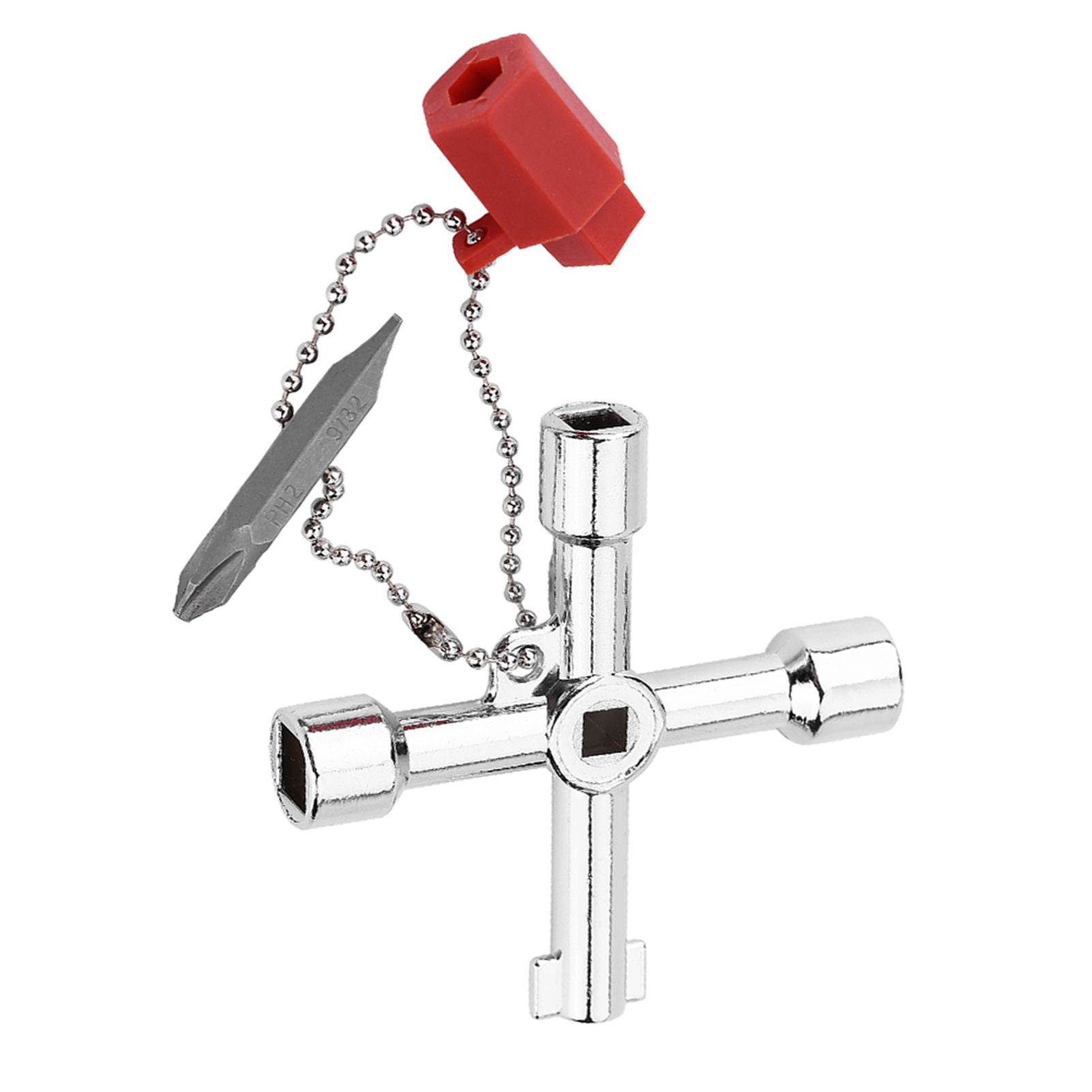 4 Way Multi functional Universal Cross Key with Bit Zinc Alloy Plumbers view 9