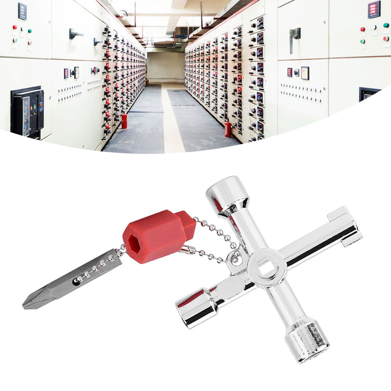 4 Way Multi functional Universal Cross Key with Bit Zinc Alloy Plumbers view 12
