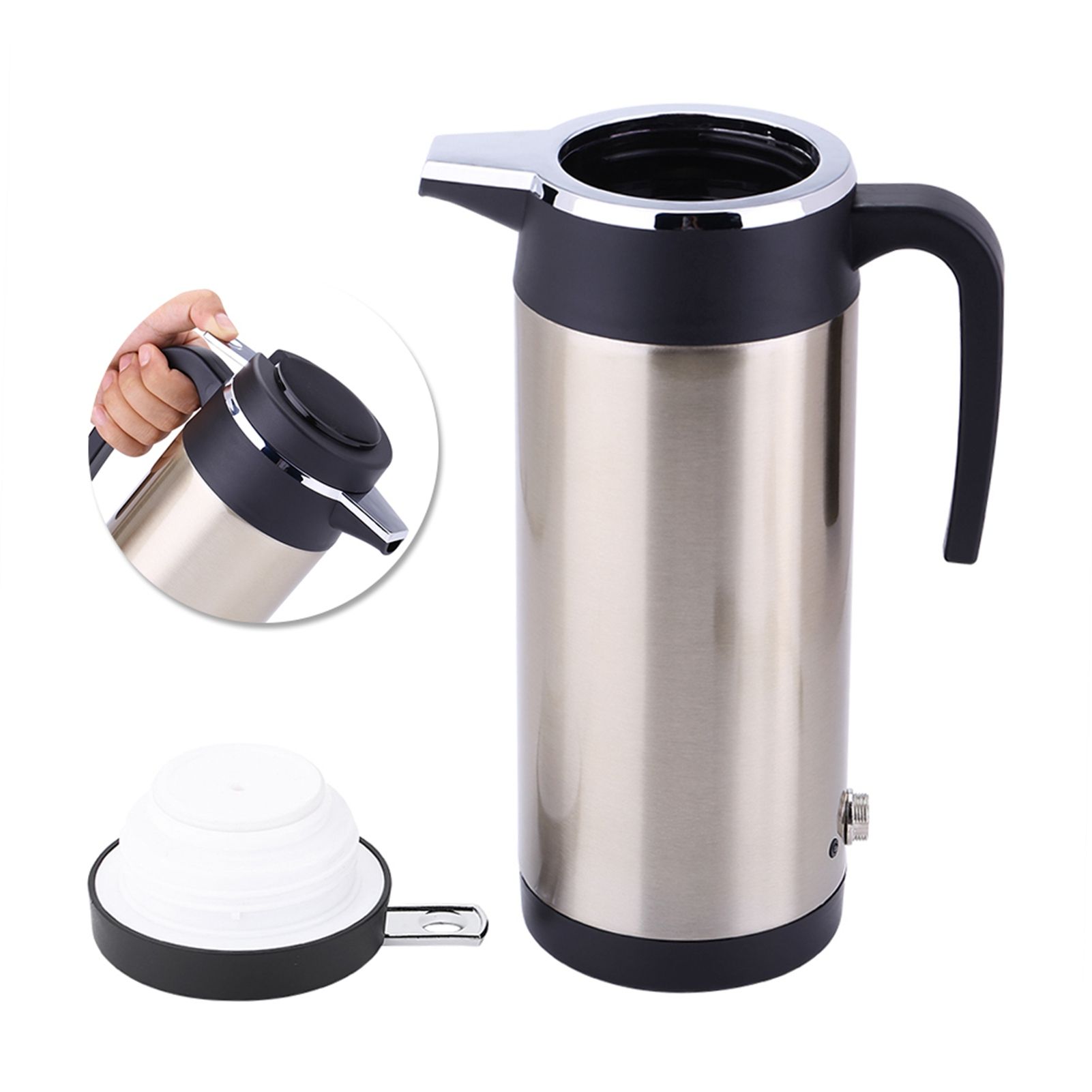 850ml 24V Travel Car Kettle Cigarette Lighter Socket Water Heater Bottle for view 9
