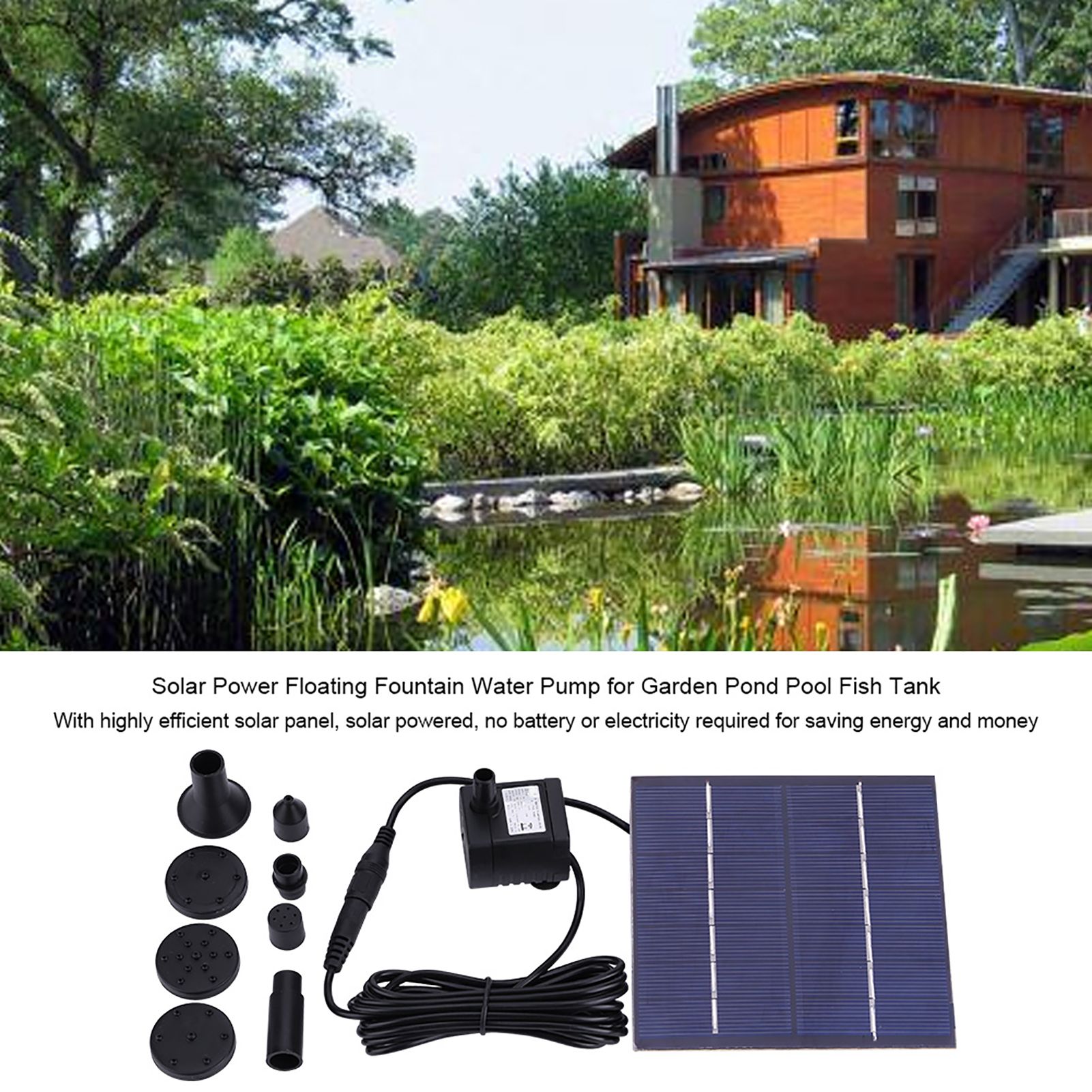 Solar Power Fountain Water Pump for Garden Pond Pool Fish Tank