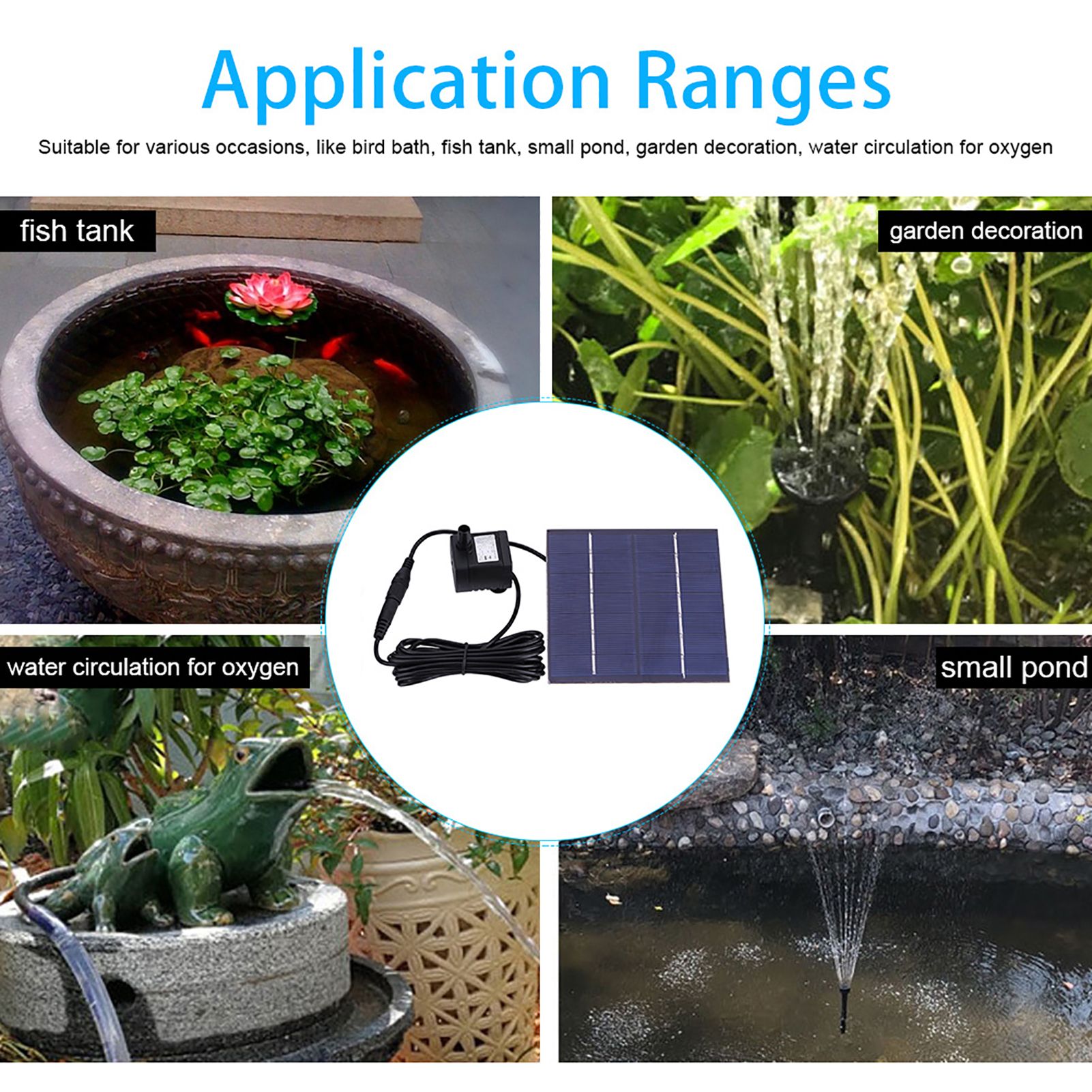 Solar Power Fountain Water Pump for Garden Pond Pool Fish Tank view 5