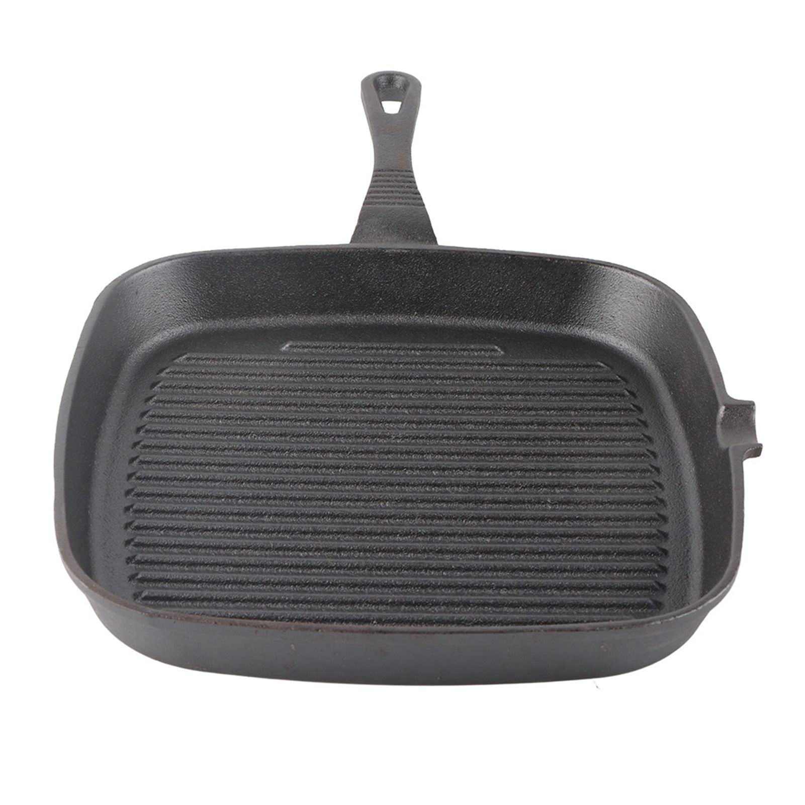 Cast Iron Steak Frying Pan Food Meals Gas Induction Cooker Cooking Pot Kitchen view 4