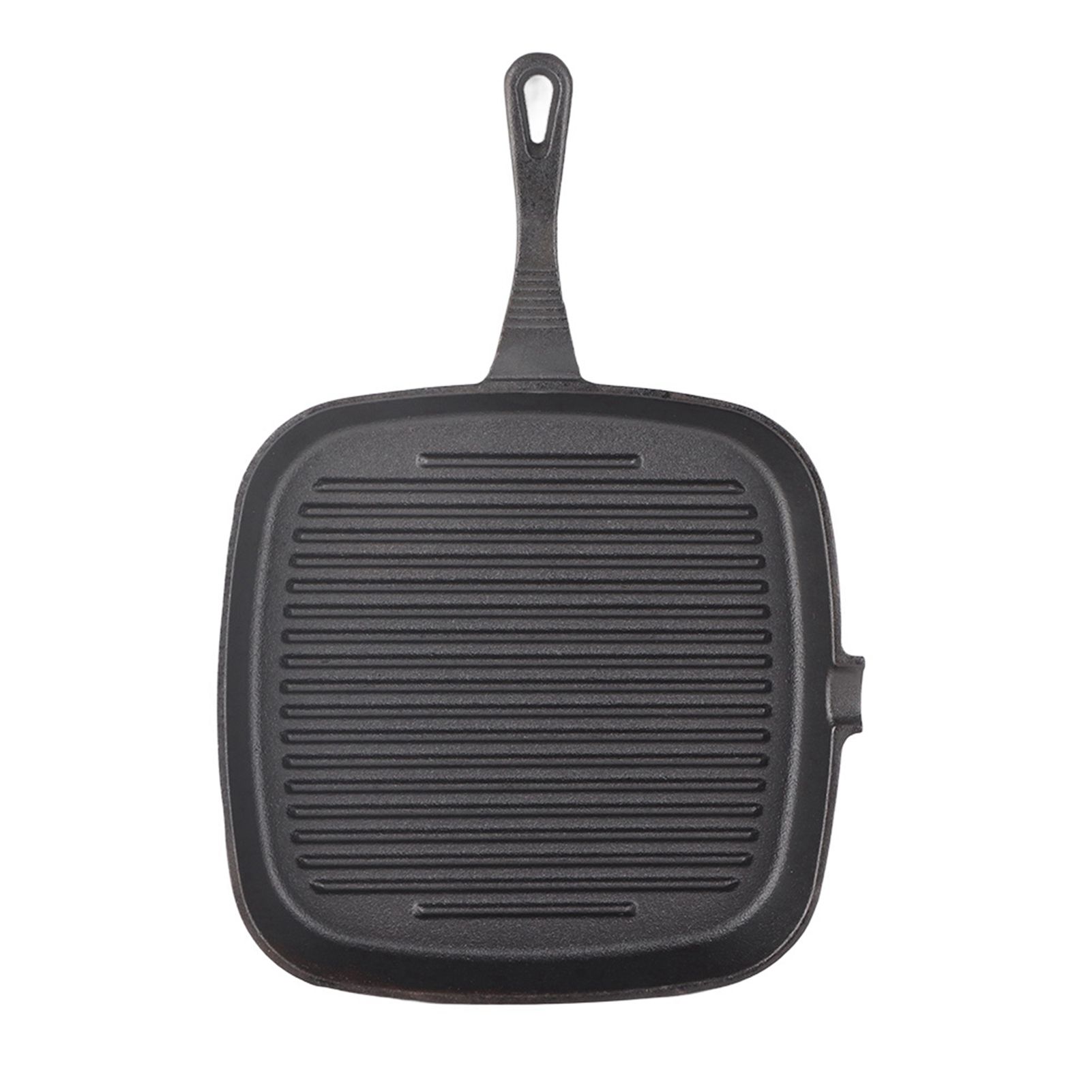 Cast Iron Steak Frying Pan Food Meals Gas Induction Cooker Cooking Pot Kitchen view 9