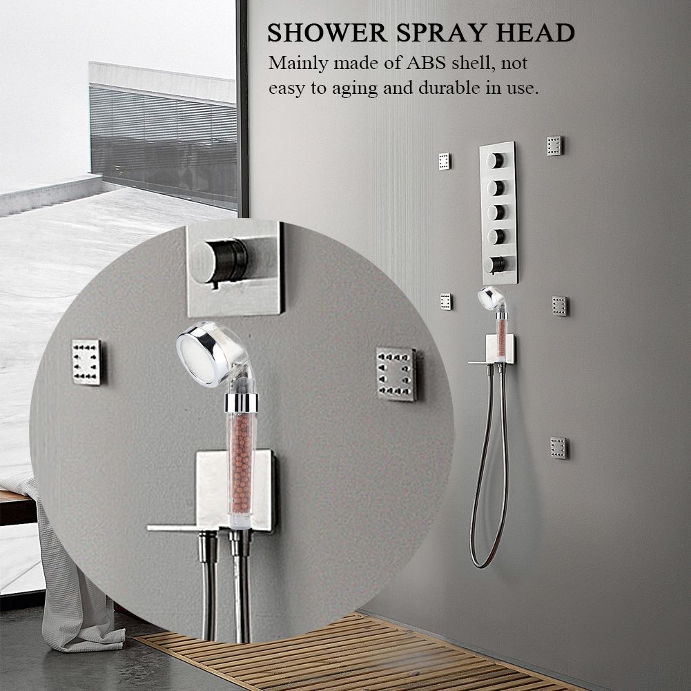 Water Powered LED Light Bathroom Handheld Shower Spray Head with Anion view 3