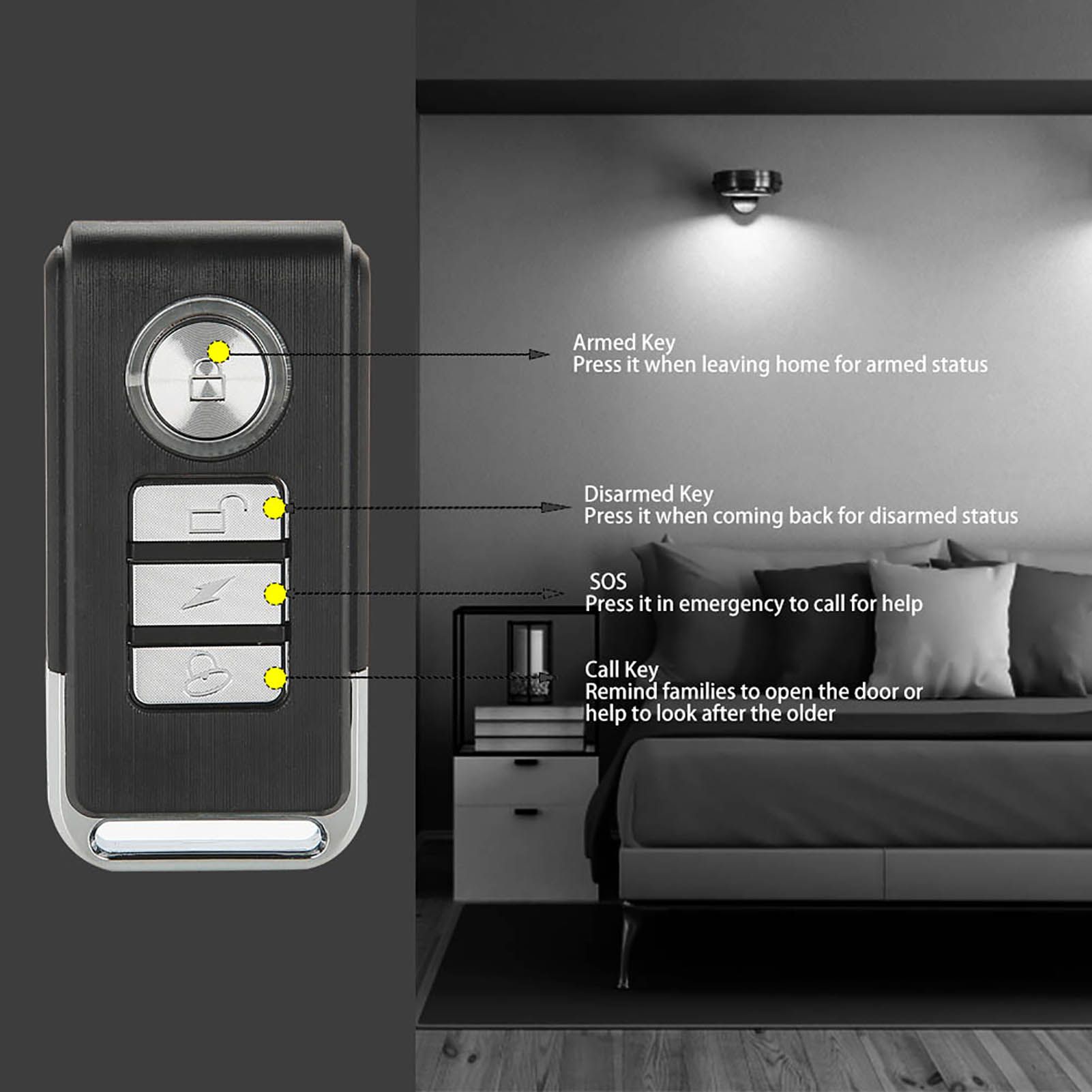 Door Window Magnetic Contacts Set Wireless Sensor Detector Switch with Remote view 4