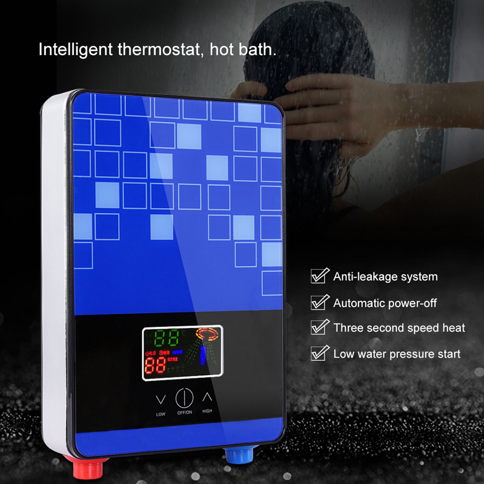220V 6500W Tankless Instant Electric Hot Water Heater for Home Bathroom Shower view 12