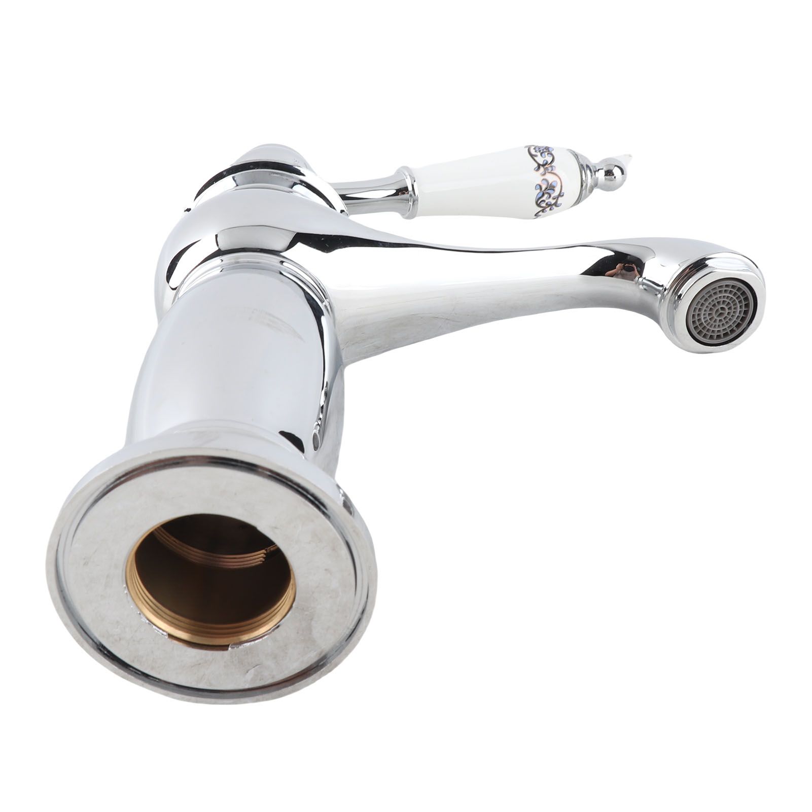 Floral Pattern Single Handle Mixer Tap Cold/Hot Water Faucet for Bathroom