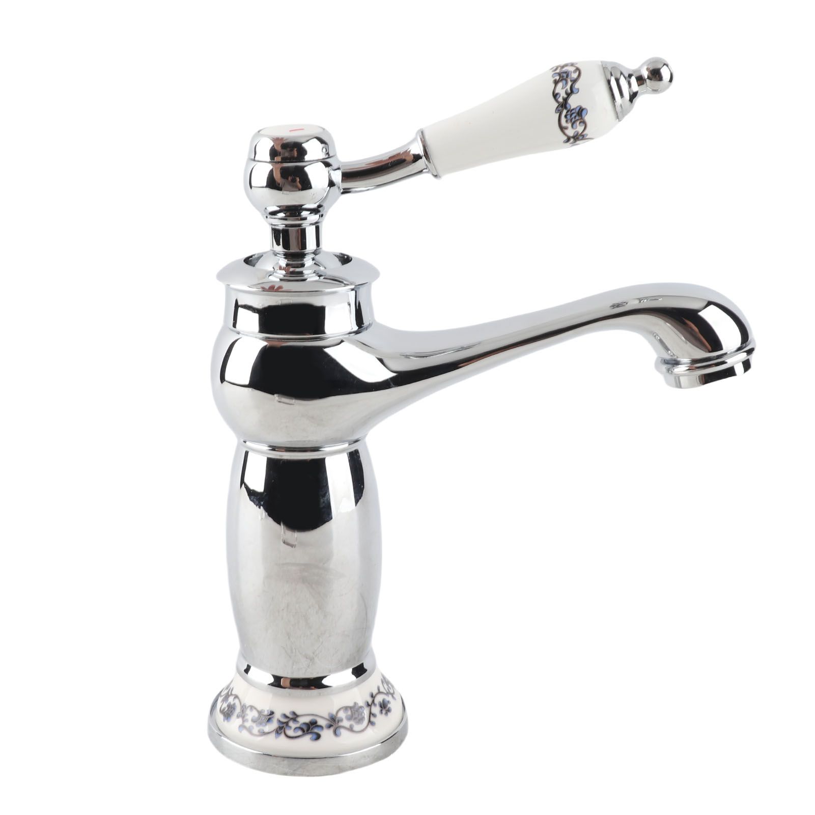 Floral Pattern Single Handle Mixer Tap Cold/Hot Water Faucet for Bathroom view 6