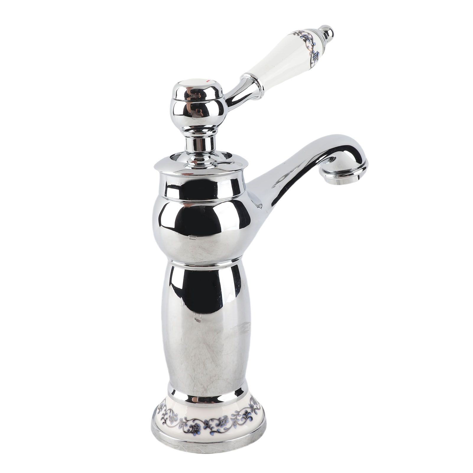 Floral Pattern Single Handle Mixer Tap Cold/Hot Water Faucet for Bathroom view 7
