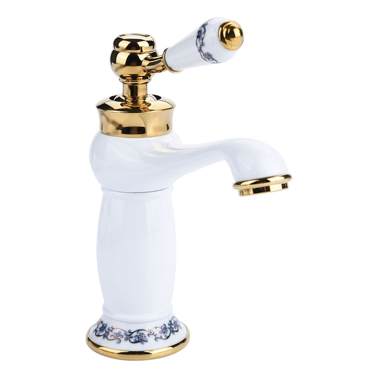 Floral Pattern Single Handle Mixer Tap Cold/Hot Water Faucet for Bathroom view 8