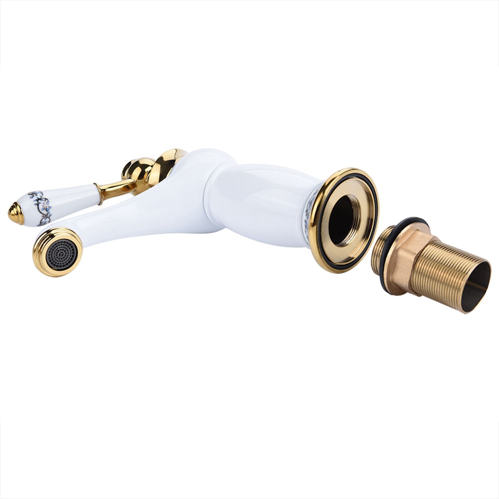 Floral Pattern Single Handle Mixer Tap Cold/Hot Water Faucet for Bathroom view 10
