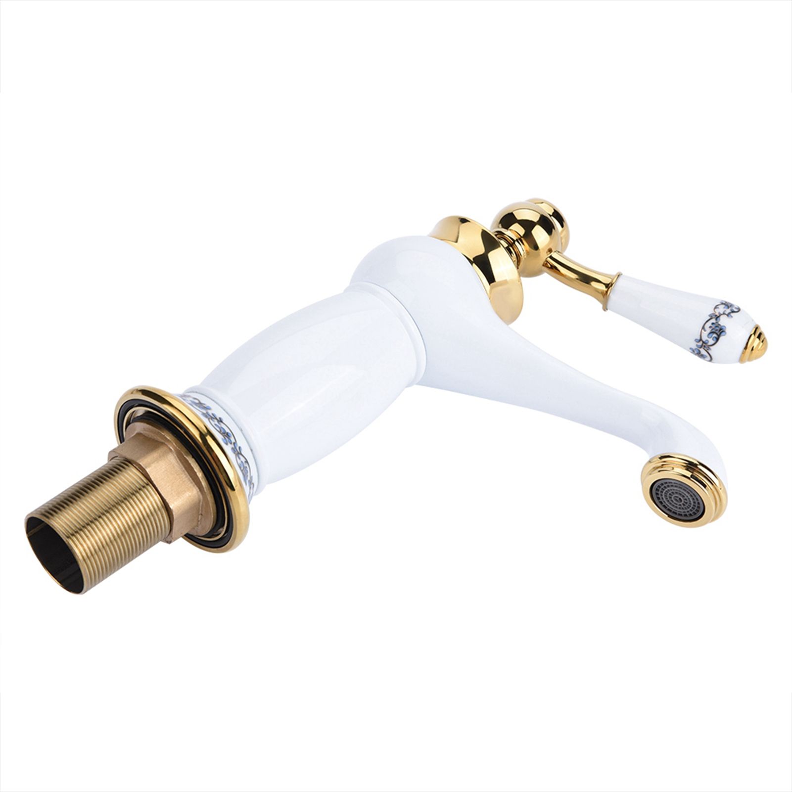 Floral Pattern Single Handle Mixer Tap Cold/Hot Water Faucet for Bathroom view 11