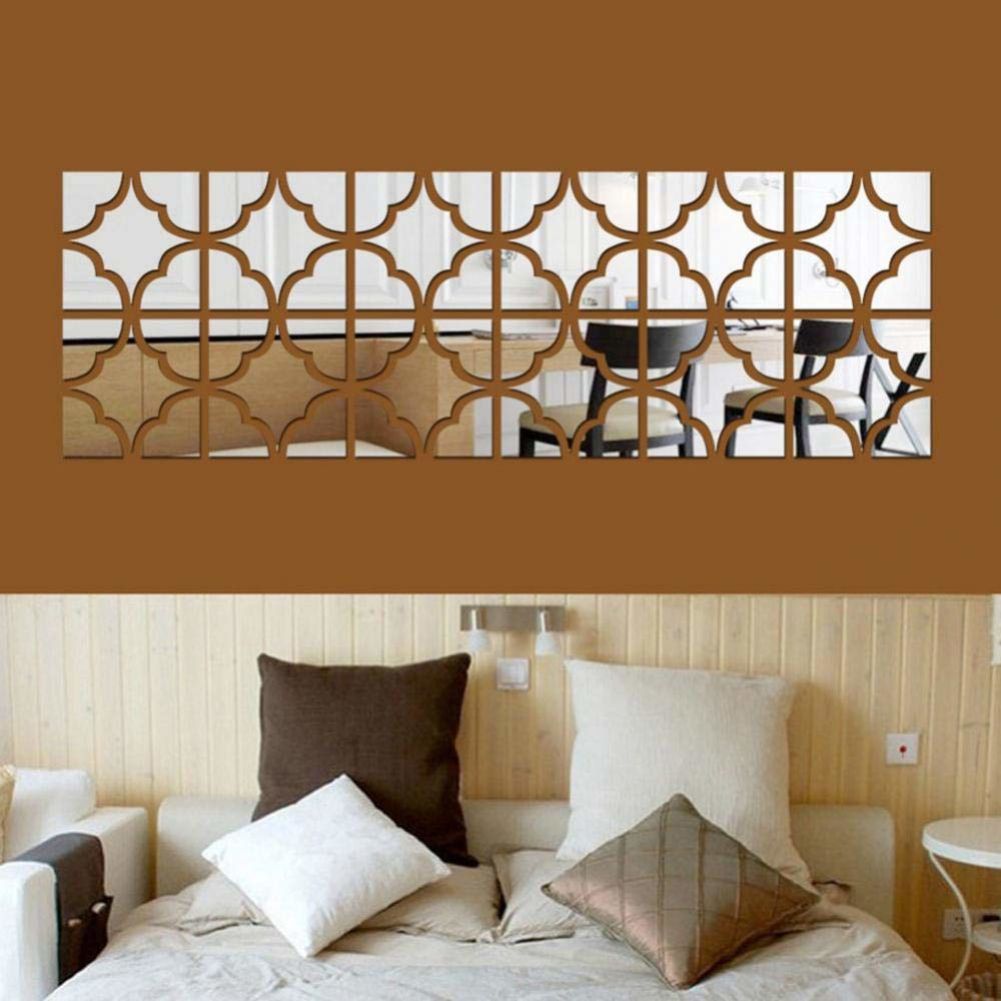 1Pc Stereo Acrylic Mirror Wall Stickers Bedroom TV Backdrop Wall — image 1