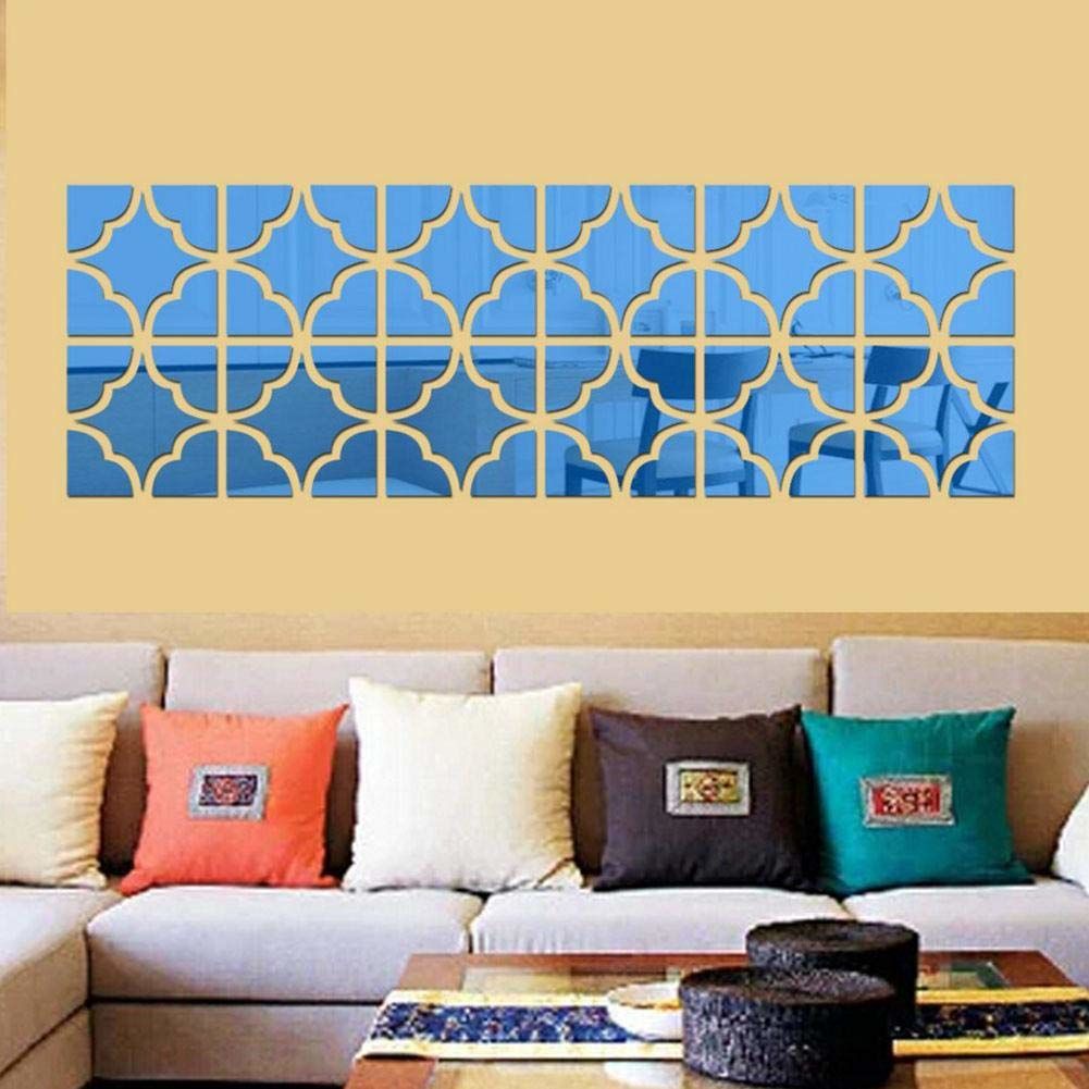 1Pc Stereo Acrylic Mirror Wall Stickers Bedroom TV Backdrop Wall — image 1