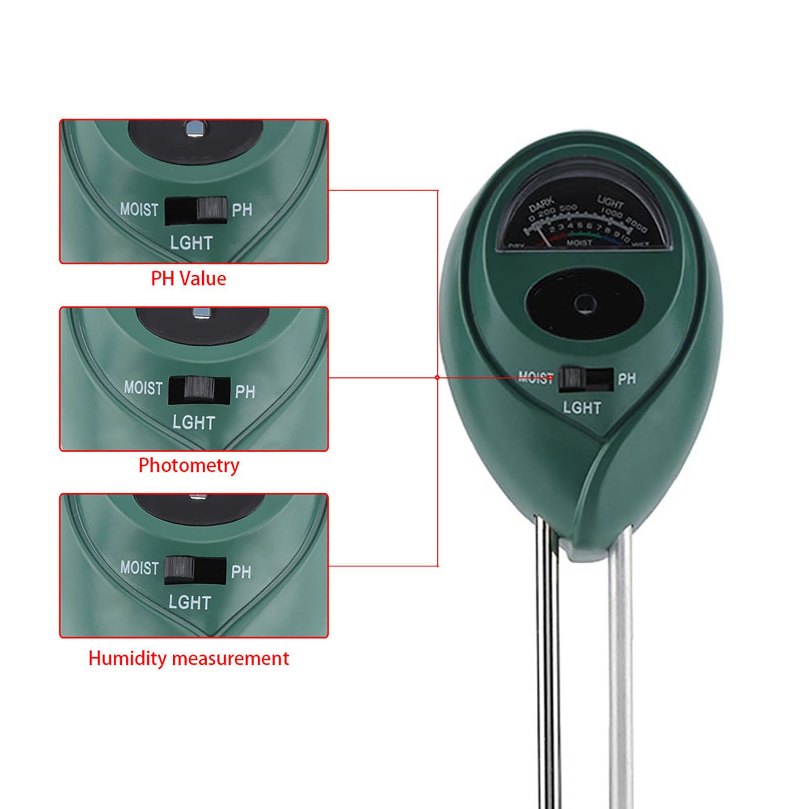 3 in 1 Moisture Sensor Meter Soil Water Monitor Hydrometer Farming Plant view 4