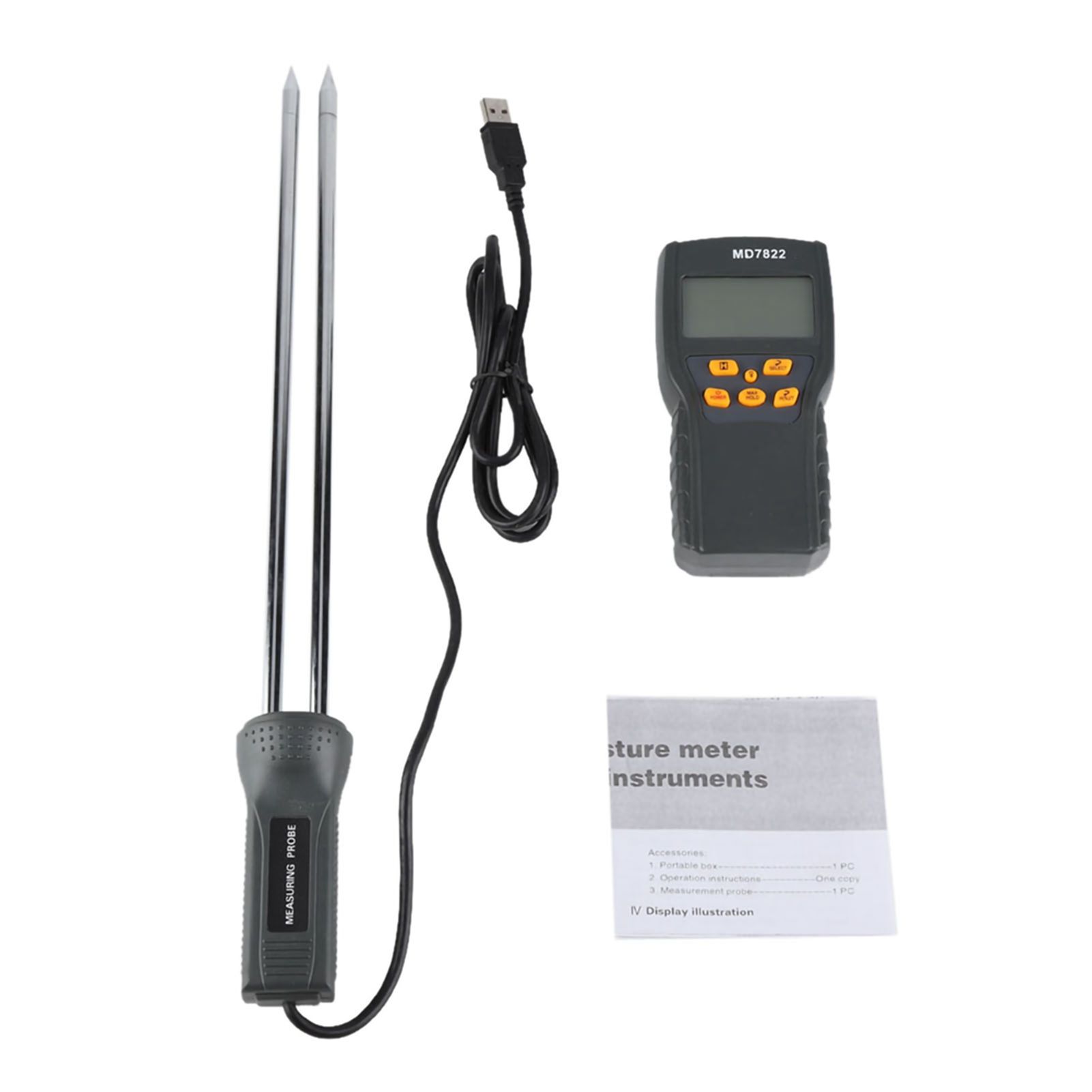 LCD Display Digital Grain Moisture Meter Humidity Tester For Wheat Corn Paddy view 2