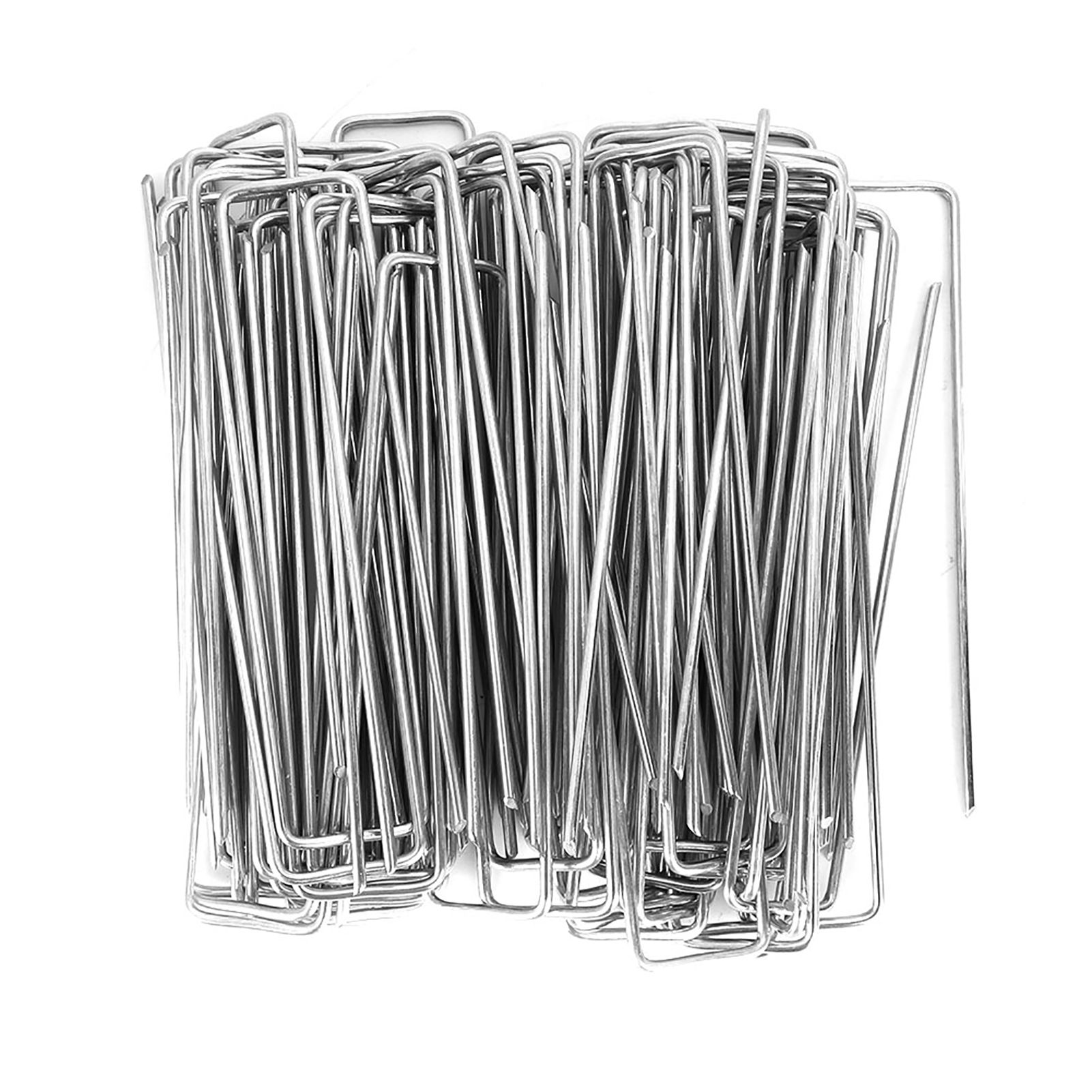 100Pcs Stainless Steel Ground Garden Staple Pins Weed Barrier Fabric Stake view 2