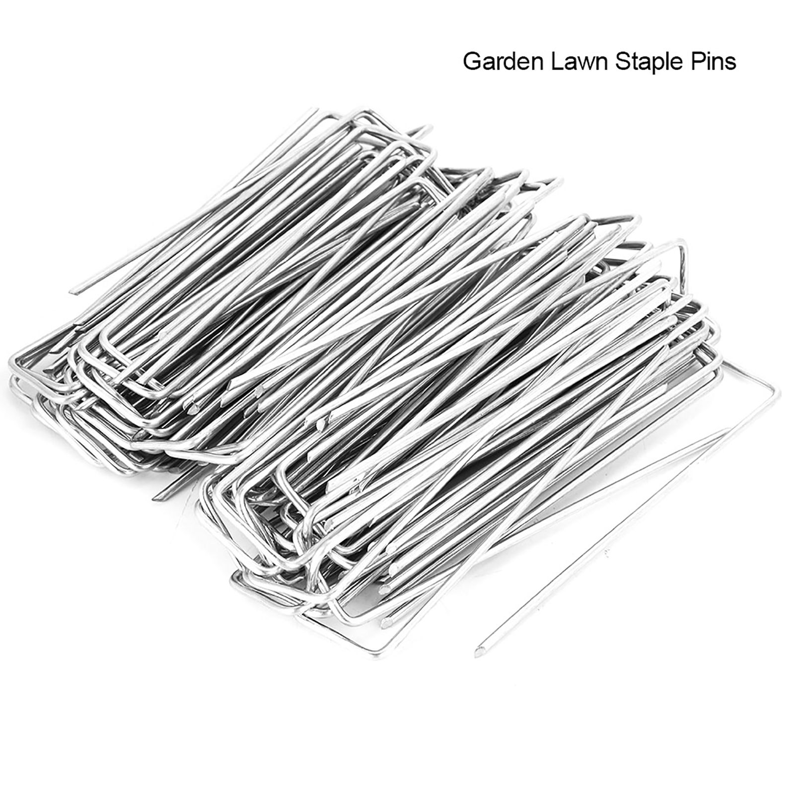 100Pcs Stainless Steel Ground Garden Staple Pins Weed Barrier Fabric Stake view 4