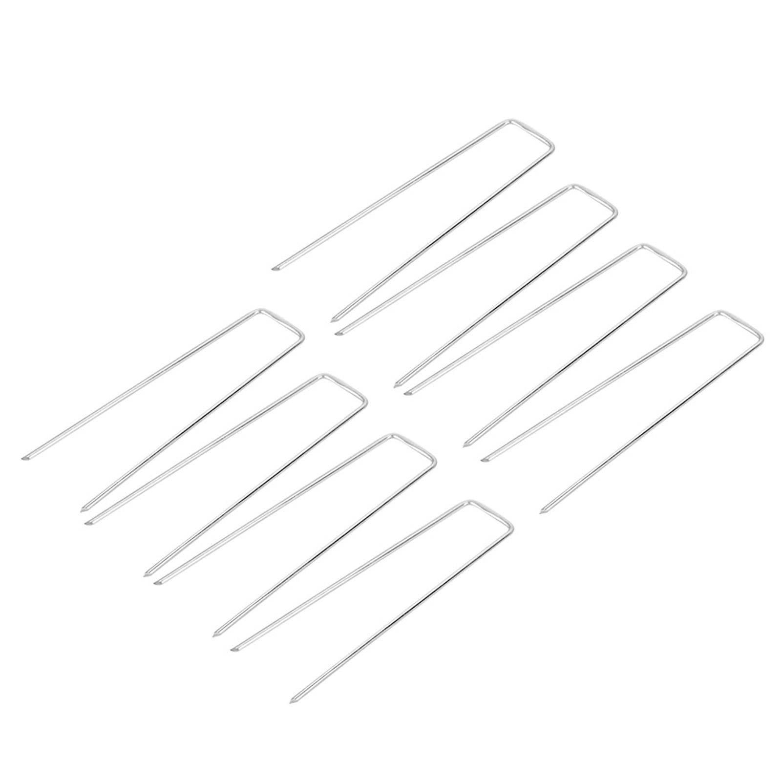 100Pcs Stainless Steel Ground Garden Staple Pins Weed Barrier Fabric Stake view 9